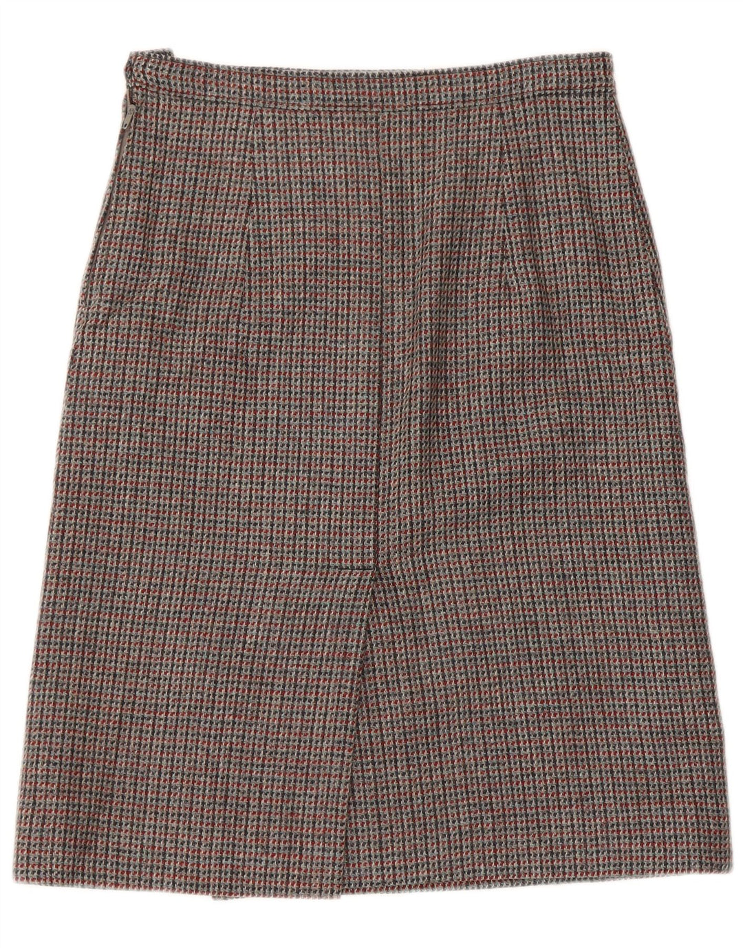 vintage Femme Jupe A-Line W30 Pied-de-poule Gris Moyen