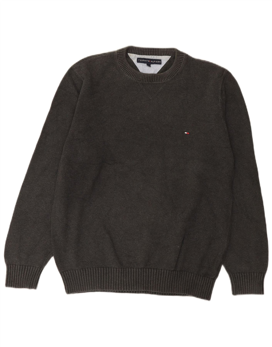 Tommy Hilfiger Pull Ras du Cou Homme Gris Moyen Coton