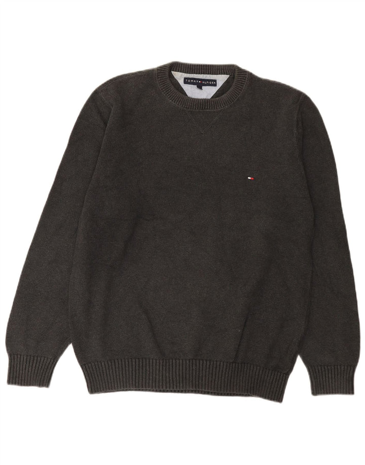 Tommy Hilfiger Pull Ras du Cou Homme Gris Moyen Coton