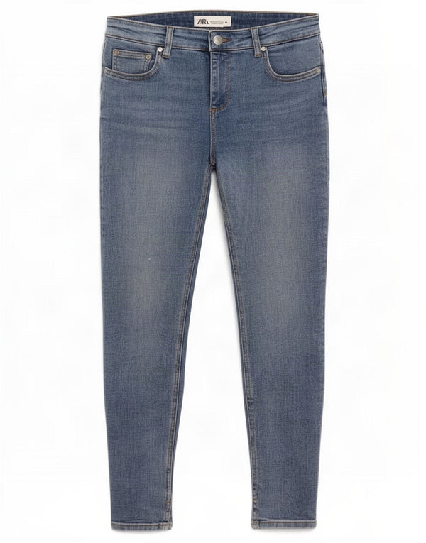 Zara Jean skinny femme EU 38 Small W28 L28 Bleu Coton