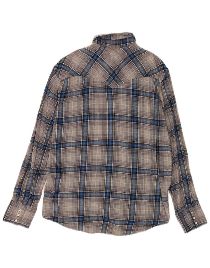 Wrangler Chemise en flanelle pour homme en coton à carreaux gris