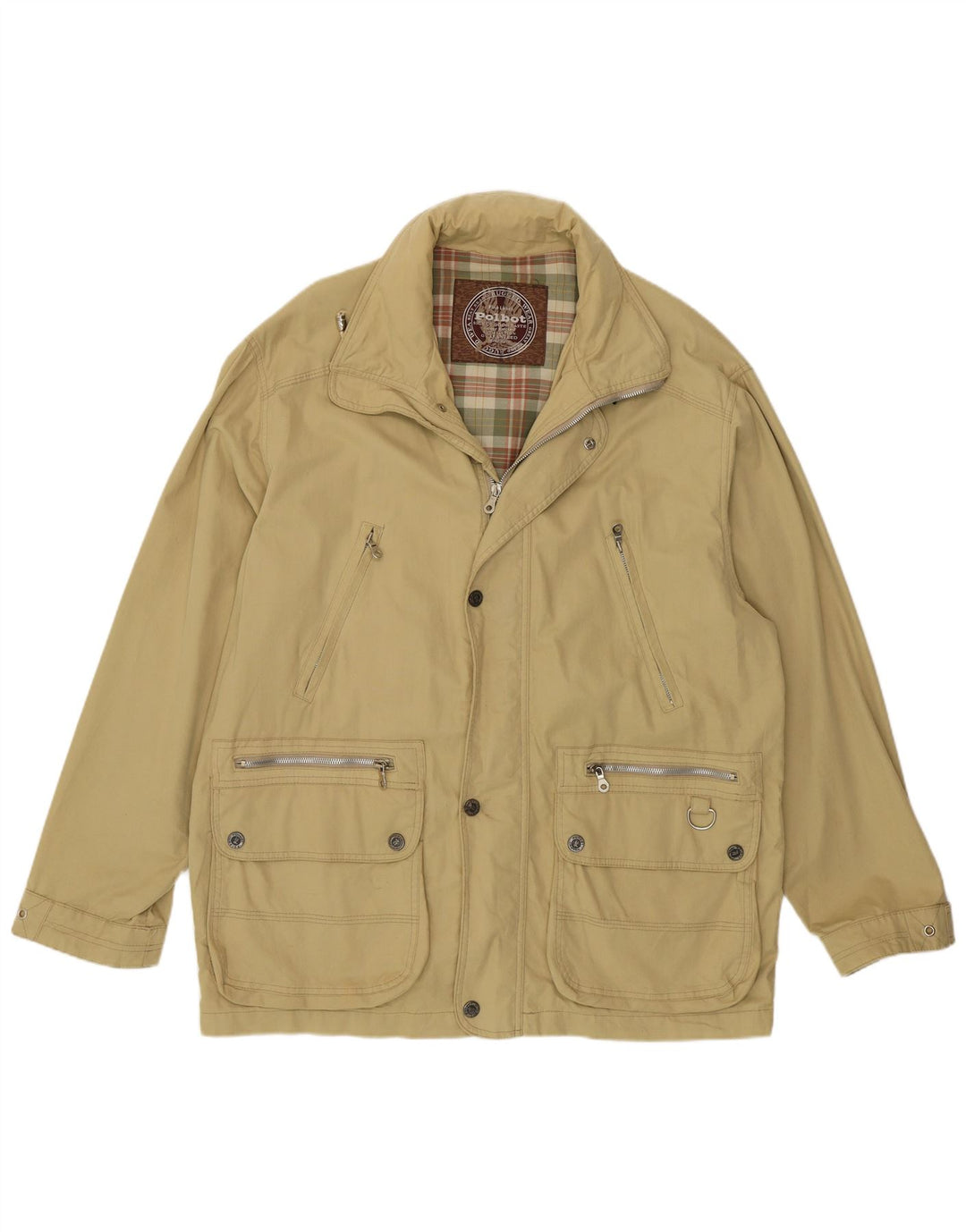 Polbot Veste utilitaire à capuche pour homme UK 40 Grand coton beige