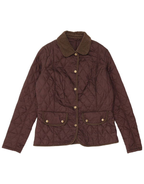 Barbour Veste matelassée pour femme UK 12 Marron moyen Polyamide