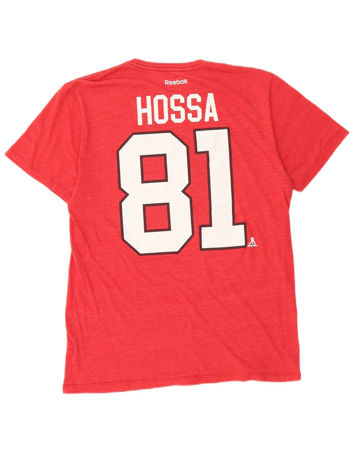 Reebok Hommes Chicago Blackhawks Graphic T-Shirt Haut Grand Rouge Polyester