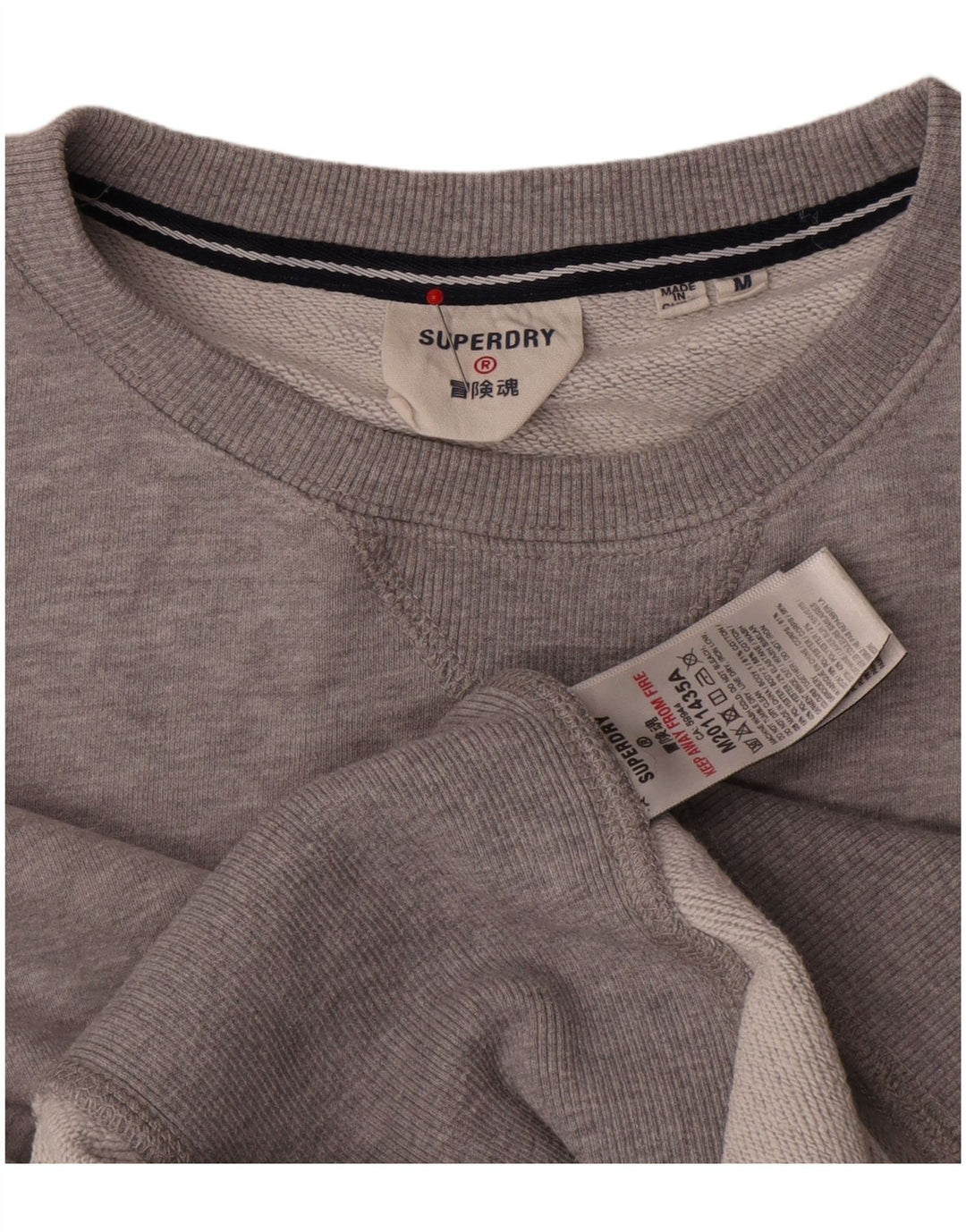 Superdry Sweat-Shirt Graphique en Coton Chiné Gris Moyen Homme