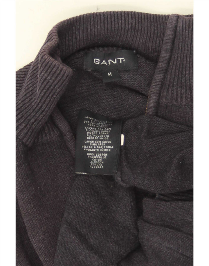 Gant Pull Col Zippé Homme Bleu Marine Moyen Moucheté Coton