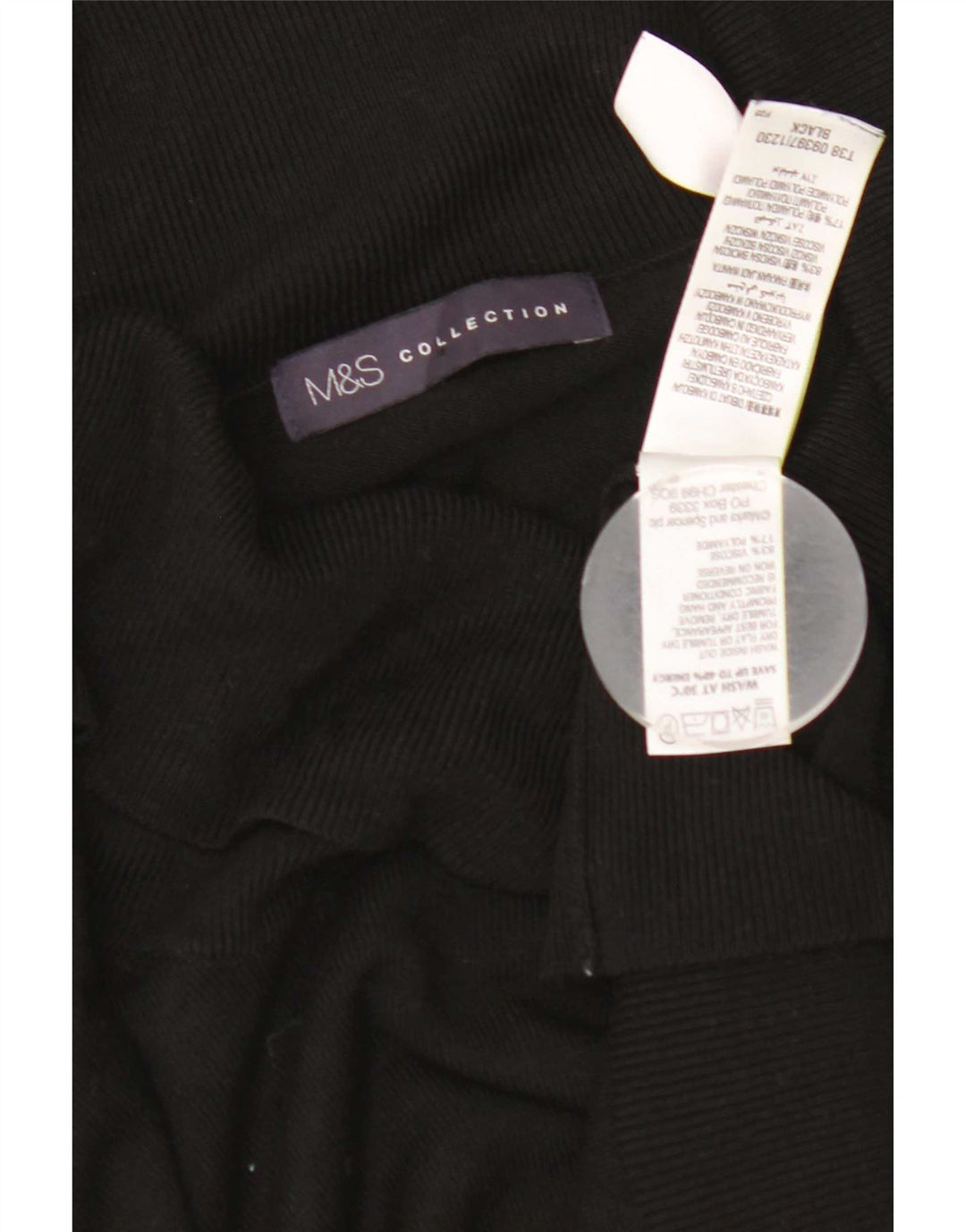 Marks & Spencer Pull col roulé pour femme UK 12 Medium Noir Viscose
