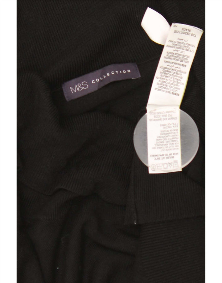 Marks & Spencer Pull col roulé pour femme UK 12 Medium Noir Viscose