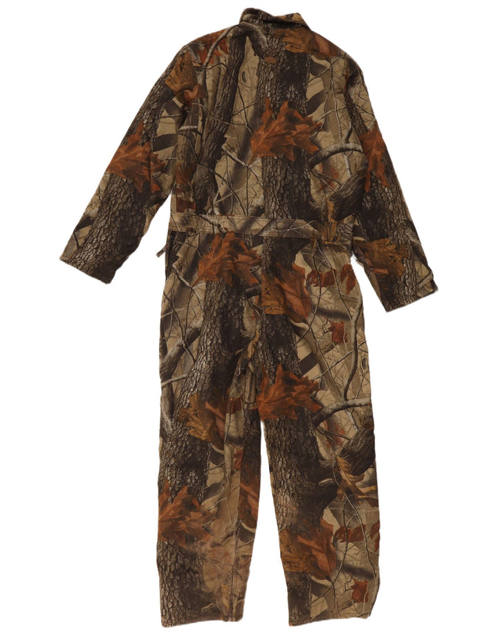 VINTAGE Combinaison Manches Longues Garçon 15-16 ans Kaki Floral Coton