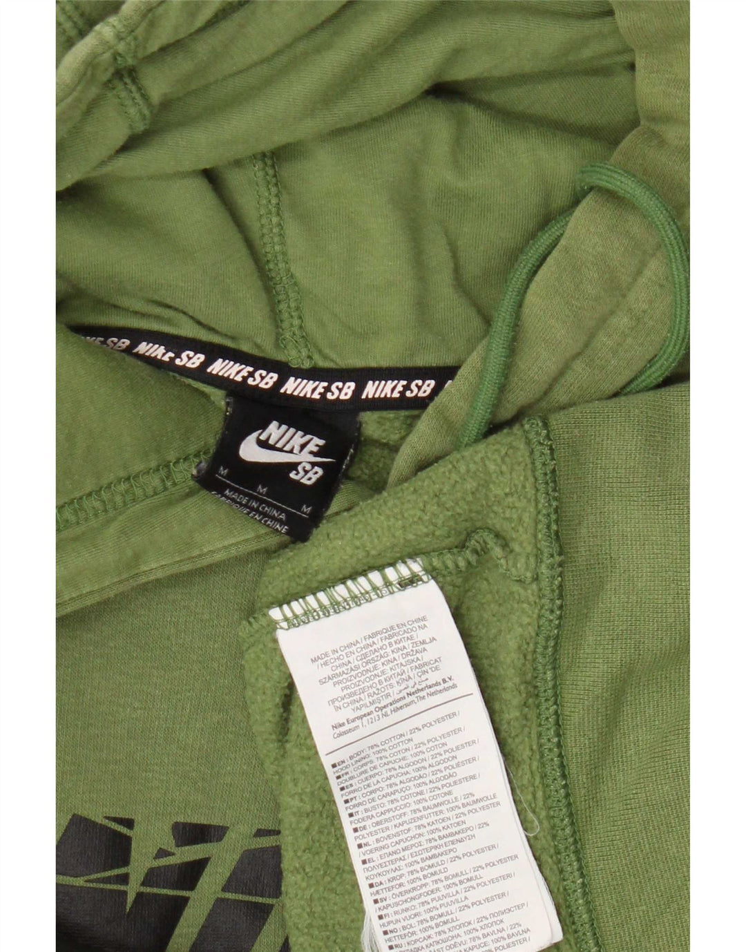 Nike Pull à capuche graphique en coton vert moyen pour homme