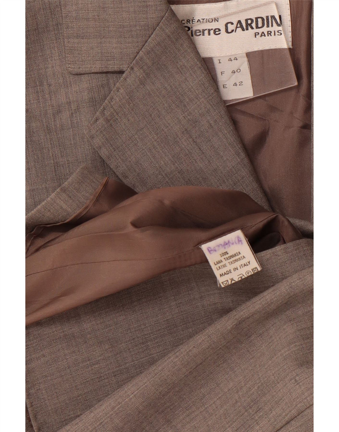 PIERRE CARDIN Veste blazer 3 boutons pour femme EU 42 Gris moyen à fines rayures