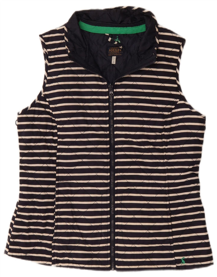 JOULES Gilet matelassé pour femme UK 14 Grand coton rayé bleu marine