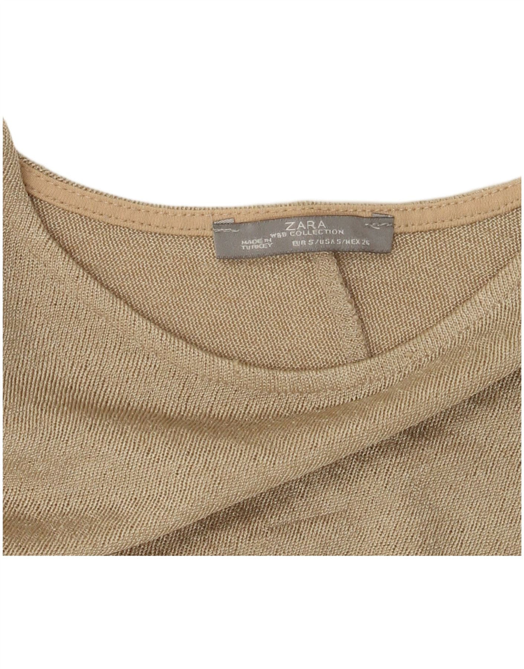 Zara Femme Haut Oversize Manches 3/4 UK 10 Petit Beige Colorblock