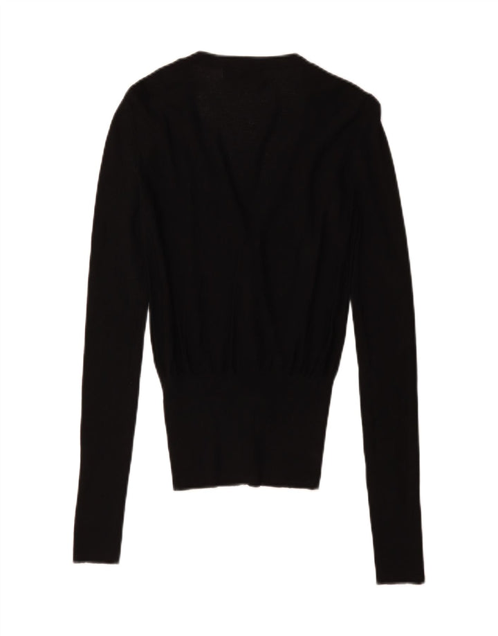 Zara Cardigan Femme Pull UK 12 Medium Noir Viscose