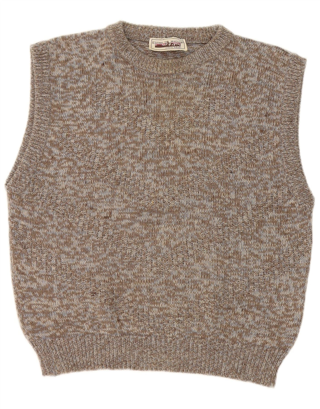 vintage Mens Vest Tank Top XS Gris Moucheté Laine