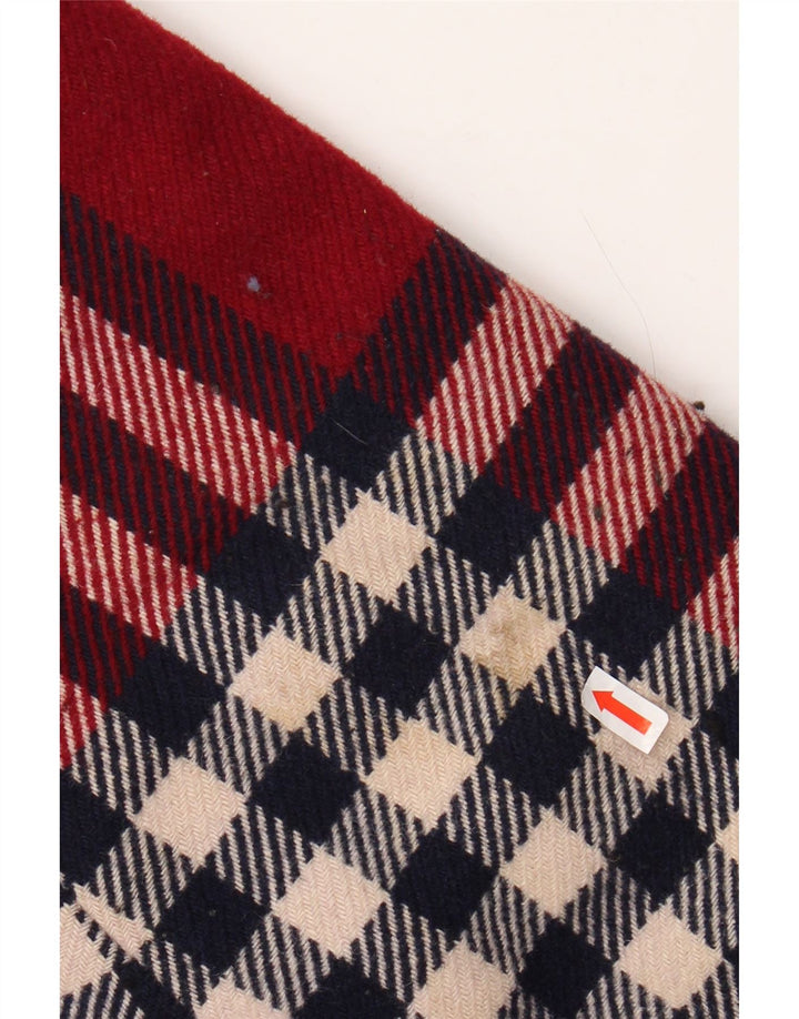 BENETTON Manteau à capuche pour femme UK 18 XL Laine à carreaux rouge