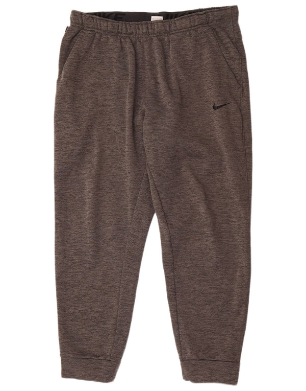 Nike Pantalon de survêtement Therma-Fit pour homme XL Gris chiné Polyester