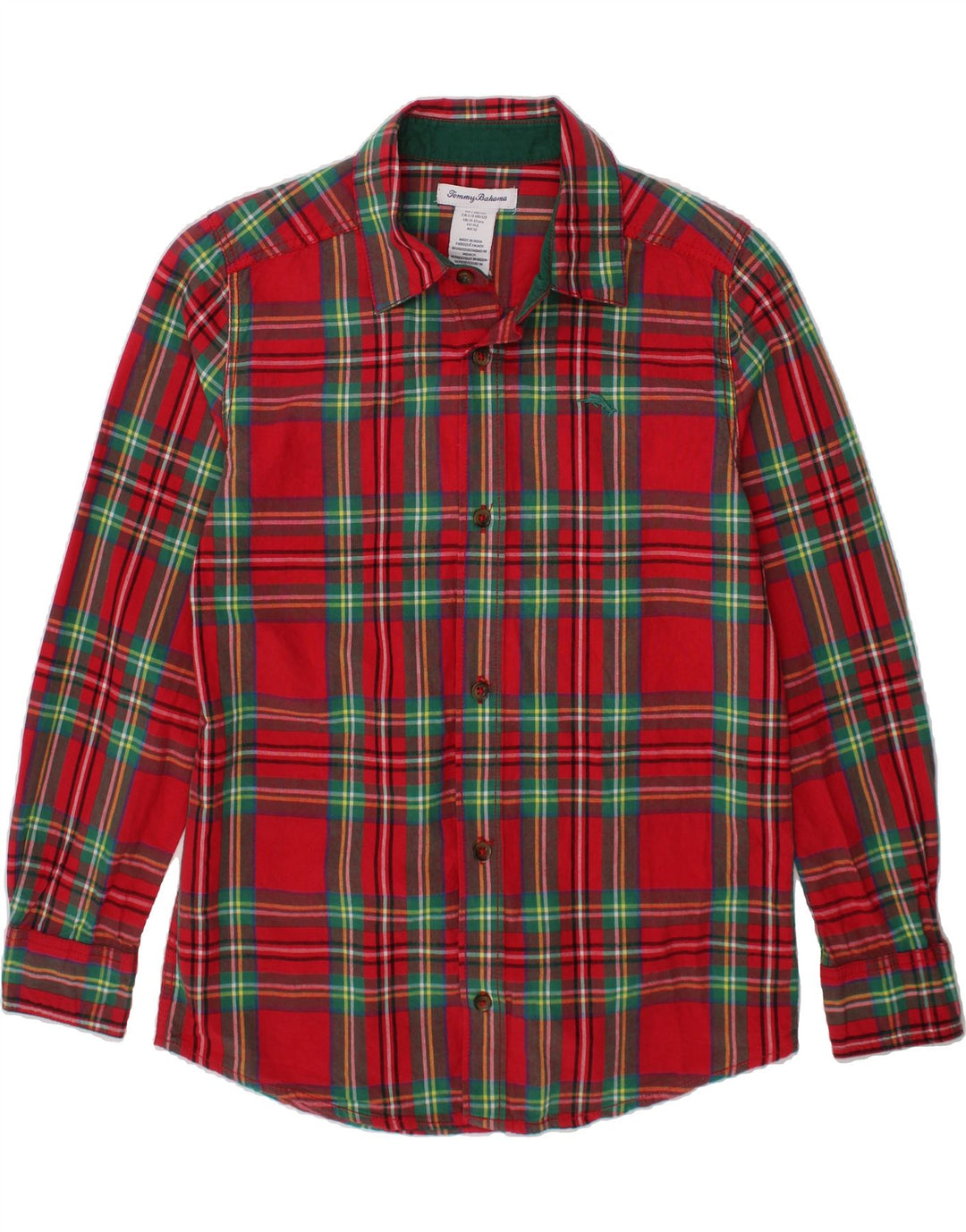 TOMMY BAHAMA Boys Shirt 11-12 Years Red Check Cotton Vintage Tommy Bahama and Second-Hand Tommy Bahama from Messina Hembry 