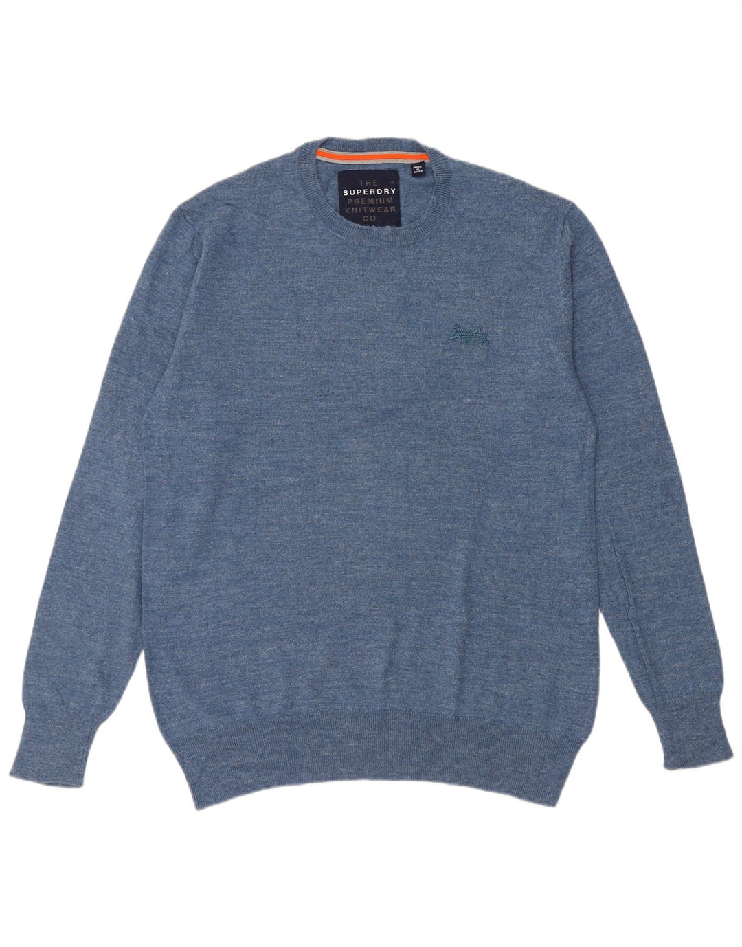 Superdry Pull à col rond pour homme 2XL Bleu Coton