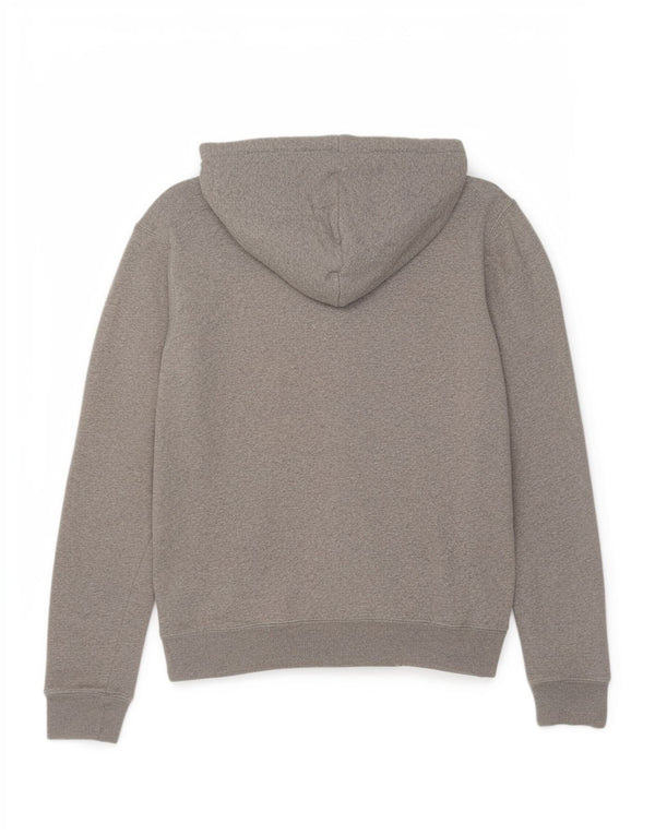 Jack Wills Pull à capuche graphique pour femme UK 10 Petit coton moucheté gris