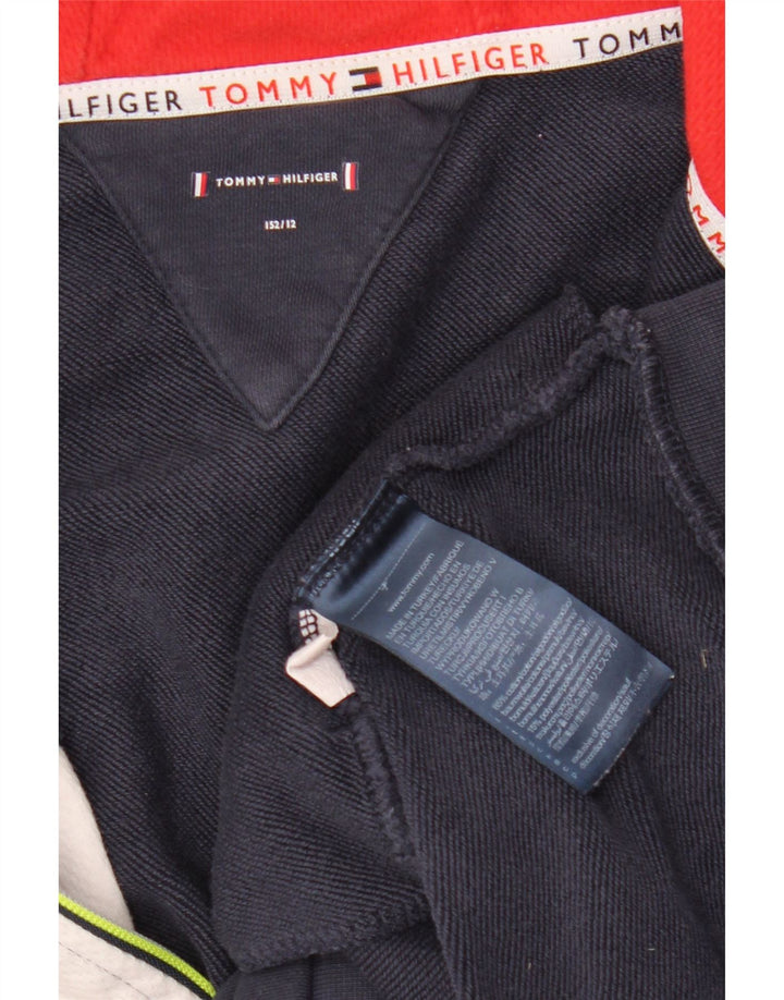 TOMMY HILFIGER Pull à capuche zippé pour garçon 11-12 ans Bleu marine Colourblock