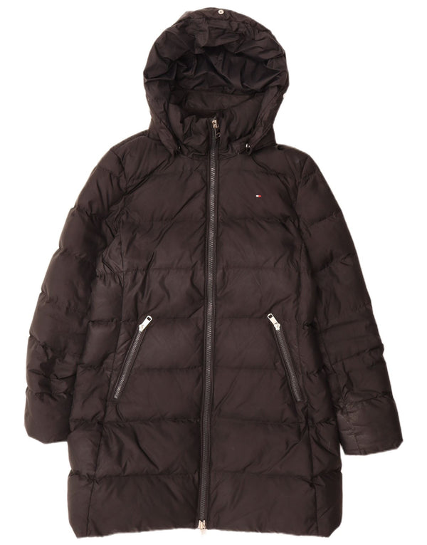 Tommy Hilfiger Manteau rembourré à capuche pour femme UK 18 XL Noir Polyester