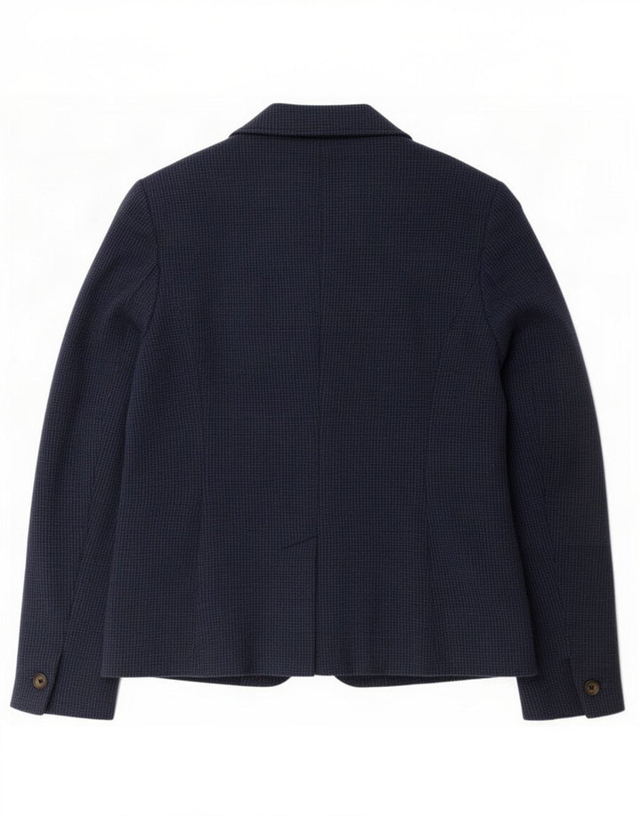 Joules Veste Blazer 2 Boutons Femme UK 14 Large Bleu Marine Pied-de-Poule