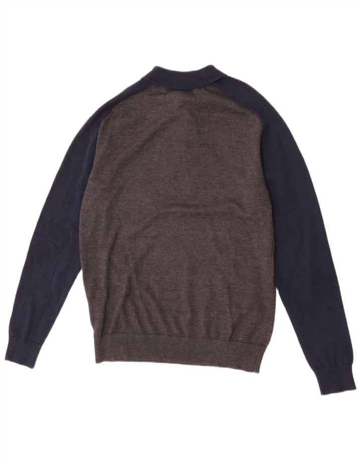 French Connection Pull Col Polo Homme Gris Moyen Colourblock