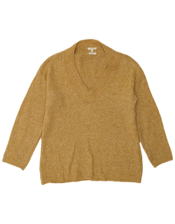 Massimo Dutti Pull col V pour femme UK 10 Petit Jaune Moucheté