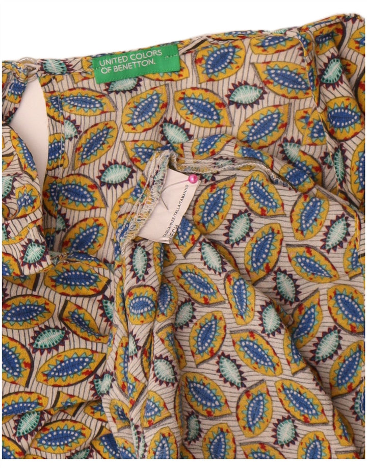 Benetton Chemisier coupe ample à motif abstrait pour femme UK 6 XS Multicolore
