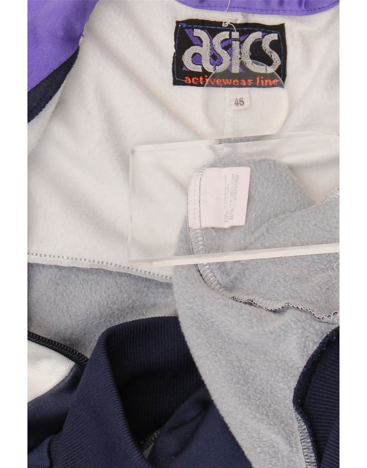 Asics Veste de survêtement graphique pour homme IT 46 Small Bleu marine Colourblock