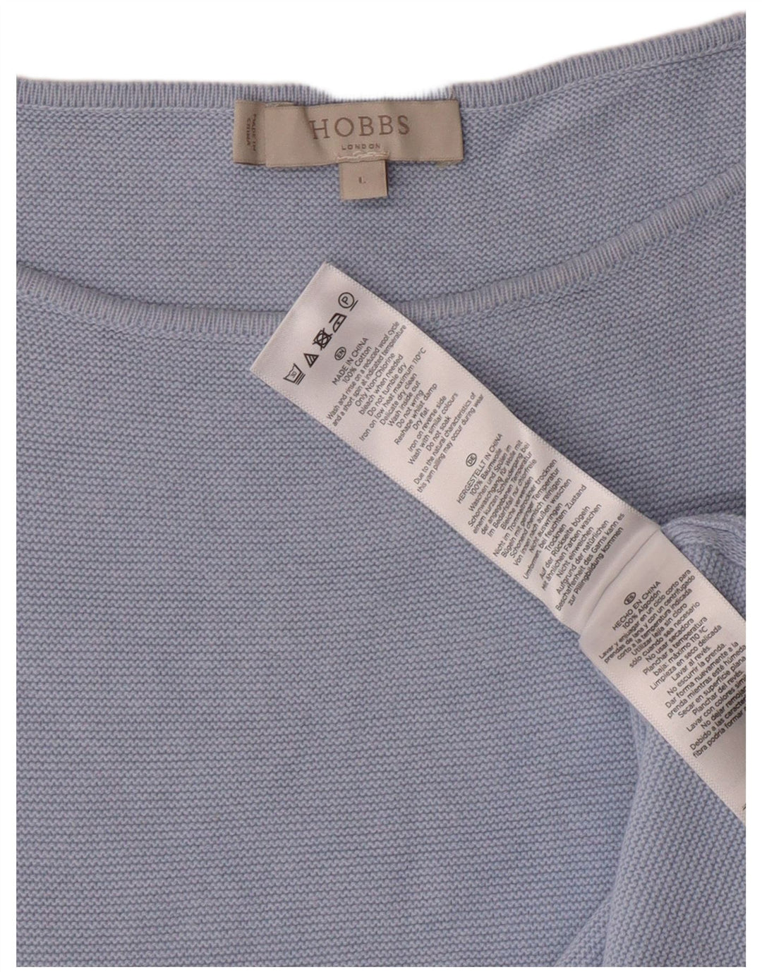 Hobbs Pull col bateau pour femme UK 16 Grand Bleu Coton Classique