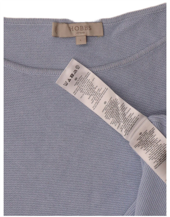 Hobbs Pull col bateau pour femme UK 16 Grand Bleu Coton Classique