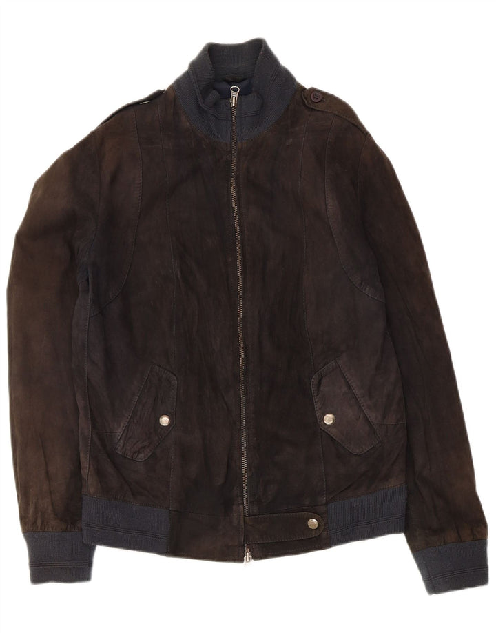 Koan Veste militaire en daim pour femme IT 44 Cuir noir moyen