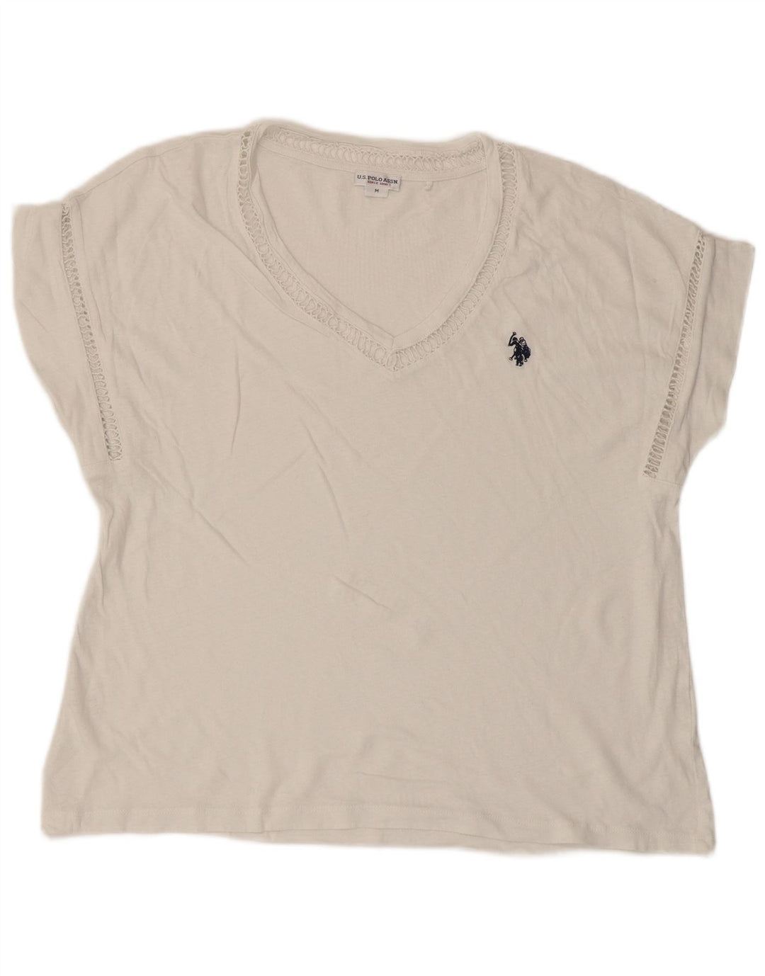 U.S. Polo Assn. T-Shirt Femme Top UK 14 Medium Blanc