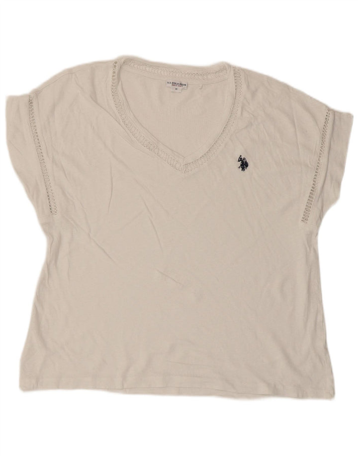 U.S. Polo Assn. T-Shirt Femme Top UK 14 Medium Blanc