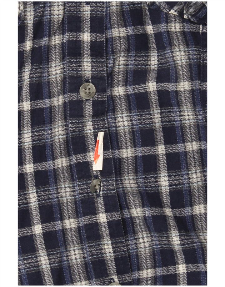 Eddie Bauer Chemise en flanelle pour femme UK 14 Coton à carreaux bleu marine moyen