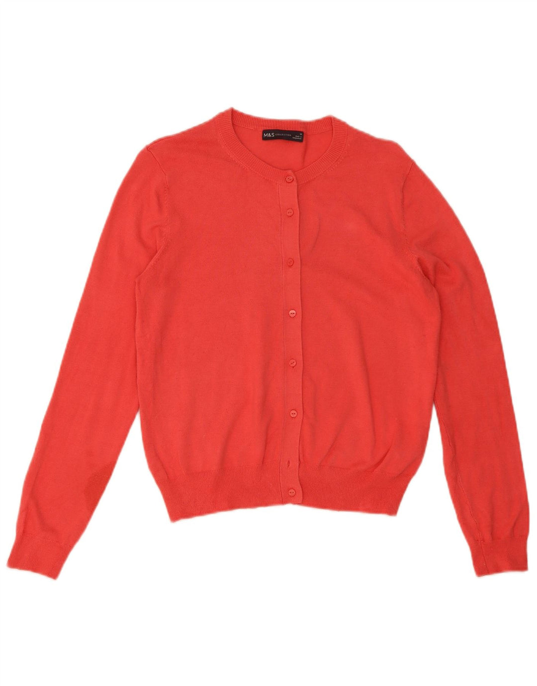 Marks & Spencer Pull Cardigan Femme UK 12 Viscose Rouge Moyen