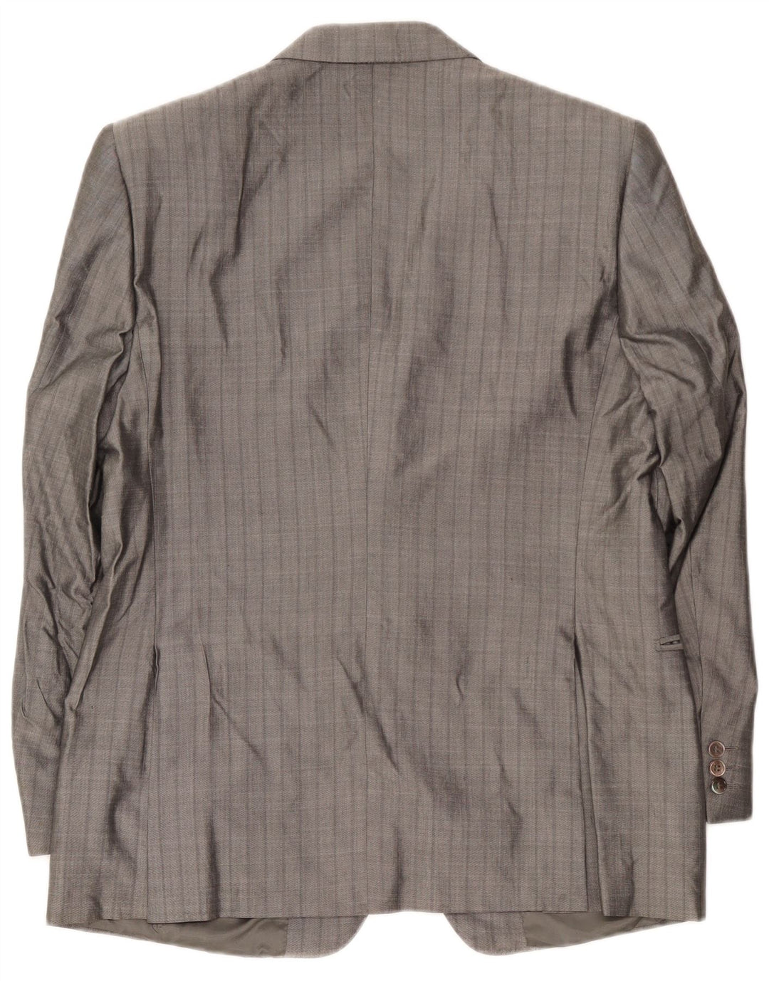 Pierre Cardin Veste Blazer 2 Boutons Homme UK 38 Soie Rayée Gris Moyen