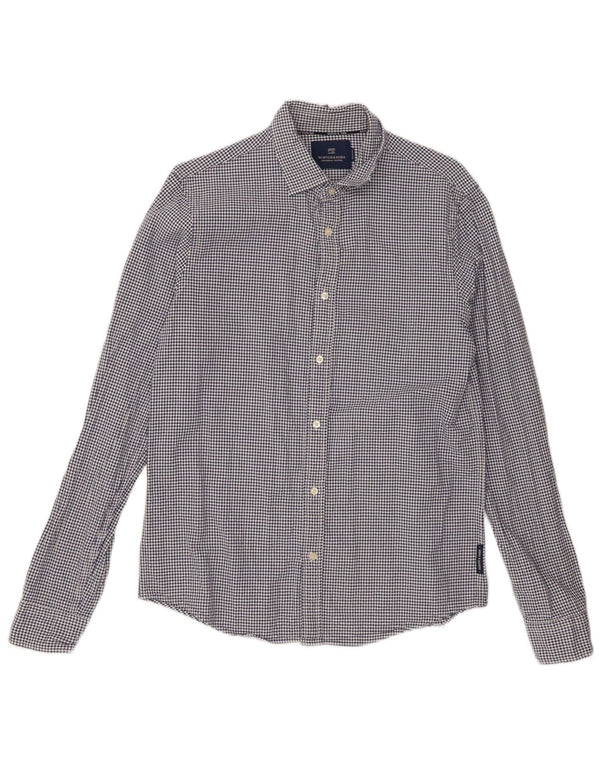 Scotch & Soda Chemise Homme Bleu Moyen Pied-de-Poule en Coton