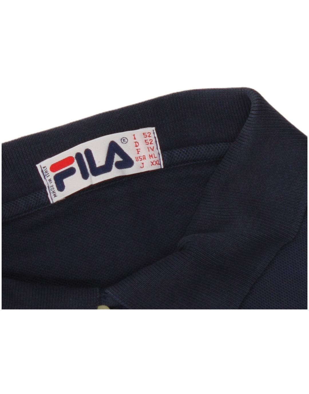 FILA Mens Polo Shirt IT 52 Large Navy Blue