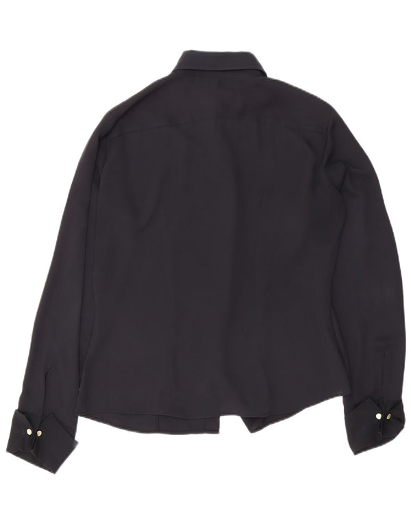 Sisley Chemise Chemisier UK 14 Large Noir Femme