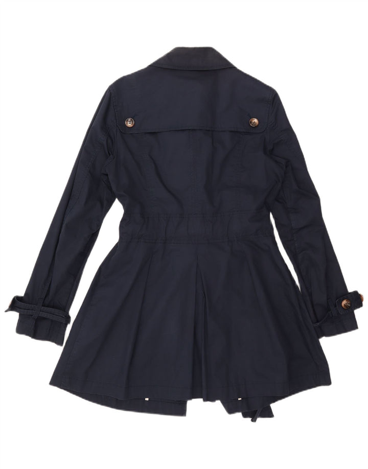 Monsoon Trench Femme UK 12 Coton Bleu Marine Moyen