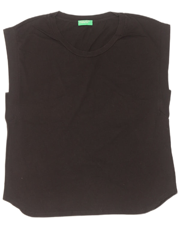 Benetton Débardeur Femme UK 18 XL Noir Coton