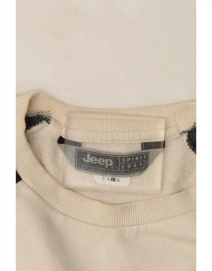 Jeep Sweat-shirt pour homme Large Blanc Fair Isle