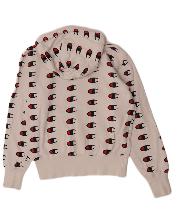 Champion Pull à capuche graphique coupe décontractée pour femme UK 10 Small Blanc Sports