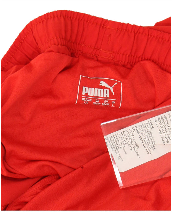 PUMA Short de sport pour homme Large Rouge Colorblock Polyester