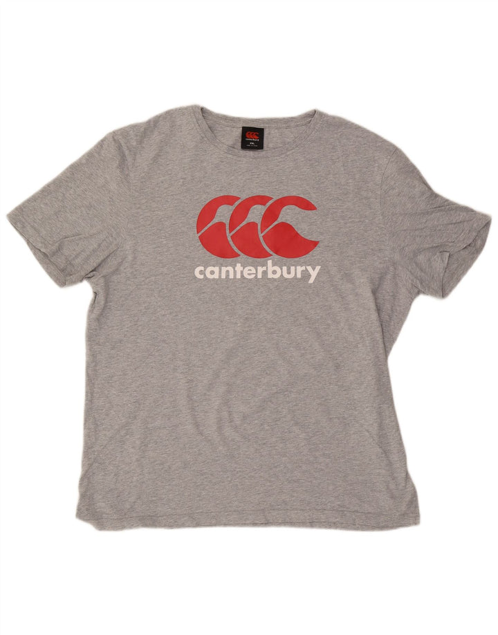 CANTERBURY T-Shirt Graphique Homme Top 2XL Gris Moucheté Coton
