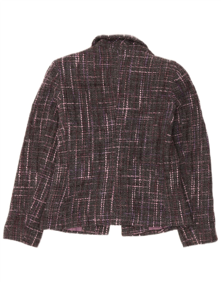 Marks & Spencer Veste blazer à 1 bouton pour femme UK 10 Petit carreaux gris