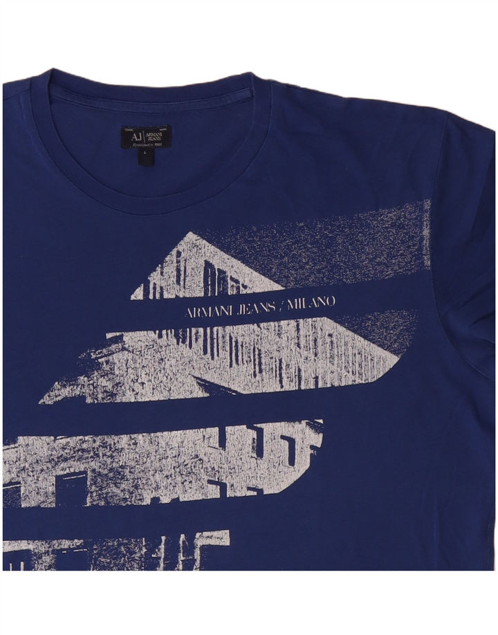ARMANI JEANS T-Shirt Graphique Homme Grand Bleu Coton